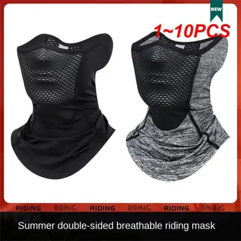 1 ~ 10ШТ 50 + шелковых спортивных гетр для шеи, Солнцезащитный крем от пыли на открытом воздухе, Мотоциклетная велосипедная маска на половину лица