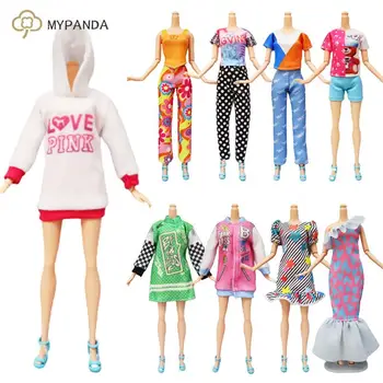 1 комплект модной одежды для куклы 1/6, повседневная юбка, жилет, рубашка, брюки, платье, аксессуары для кукольного домика, одежда