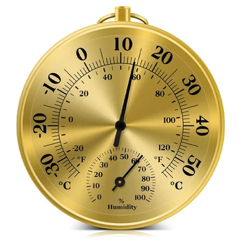 10-Сантиметровый настенный термометр-гигрометр, Декоративный Аналоговый термогигрометр, датчик температуры и влажности для дома, сада, склада 0