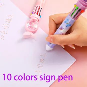 10-цветная ручка-бабочка Одним нажатием, Многоцветная многофункциональная ручка для вывесок