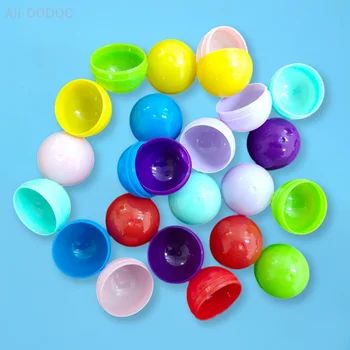 100шт PP Прозрачный Пластиковый шарик-сюрприз, наполовину Прозрачный, наполовину Цветной Круглый шар, Пустой игрушечный торговый шар, подарок для детей 32 мм 2