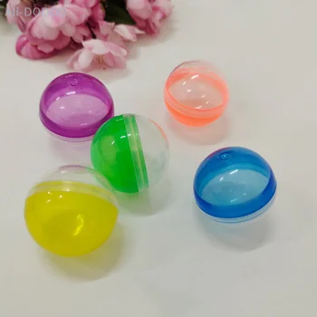 100шт PP Прозрачный Пластиковый шарик-сюрприз, наполовину Прозрачный, наполовину Цветной Круглый шар, Пустой игрушечный торговый шар, подарок для детей 32 мм 5