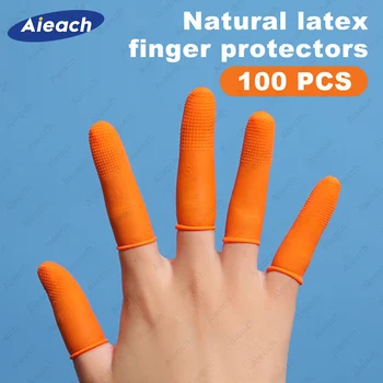 100шт Многоразовых Перчаток для пальцев с покрытием из натурального Каучука, Нескользящих Латексных Перчаток для защиты пальцев, Одноразовых инструментов для ногтей