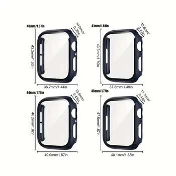12 Упаковок жесткого корпуса для ПК с защитной пленкой из закаленного стекла высокой четкости, совместимой с Apple Watch Series 8/7 / SE/6/5/4, ультратонкая защита от царапин. 1