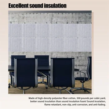 12 Шт. звукопоглощающих панелей, шумоизоляционных прокладок, изоляции эхо-басов, используемых для отделки стен и акустической обработки 3