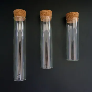 12 шт./лот Диаметр 30 мм Лабораторная стеклянная пробирка с плоским дном и пробковыми пробками Контейнер для лабораторной посуды 4