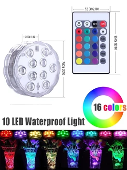 16 Цветов Водонепроницаемая светодиодная лампа для кальяна с дистанционным управлением Праздничный подводный светильник Аксессуары для кальяна 3