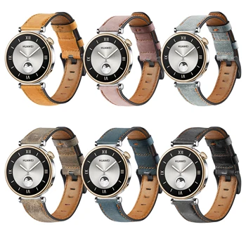 18-миллиметровый браслет, кожаный ремешок для Huawei Watch GT 4, 41-миллиметровый ремешок для смарт-часов Huawei Watch GT4, 41-миллиметровый браслет-напульсник