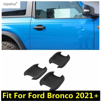 2/5 Дверная Версия ABS Автомобильная Дверная Ручка Чаша Ободок Защитной Крышки Накладка Для Ford Bronco 2021 2022 2023 Аксессуары Внешний Комплект