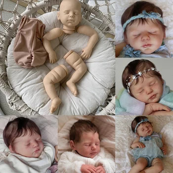 20-дюймовый набор кукол-Реборнов Viviana Sleeping Baby Реалистичная Милая Малышка Незаконченные Неокрашенные Заготовки для кукол своими руками с тканевым корпусом