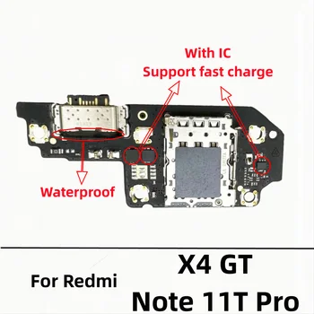 20 шт./лот, USB зарядное устройство, док-станция, гибкий кабель для Redmi Note 11E 11T X4 Pro 4G GT, разъем для подключения зарядной платы 5