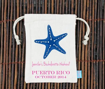 20 шт. Приветственная сумка для девичника в виде морской звезды -тяжелые хлопчатобумажные сумки с двойным шнурком для подарков 1