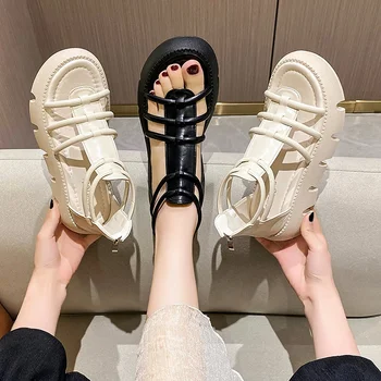 2023 Новые водонепроницаемые спортивные сандалии на платформе, легкие и удобные молнии сзади, летняя модная женская обувь на толстой подошве