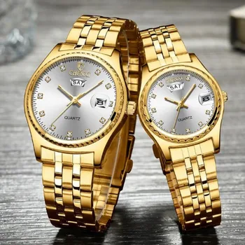 2023 Новые Мужские часы CHENXI от ведущего бренда класса Люкс, Деловые Золотые часы, Полностью Стальные Кварцевые наручные часы с автоматической датой, Мужские Reloj Hombre