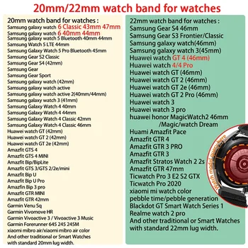 20мм 22мм Ремешок для Samsung Galaxy Watch 4/5/6/Classic/Pro 40 44мм Бриллиантовый браслет из нержавеющей стали correa Huawei GT 2e/3/4 ремешок 5