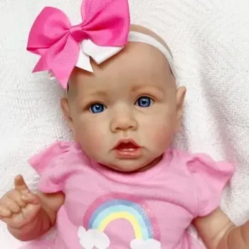 22 Дюйм(ов) Ов) Reborn Baby Doll Saskia Реалистичная Новорожденная Милая Девочка Утяжеленная Виниловая Кукла Reborn Baby Doll Рождественский Подарок для Детей