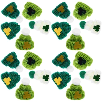 25шт миниатюрных вязаных шапочек Saint Patrick Вязаные шапочки своими руками, аксессуары ко Дню Святого Патрика 1