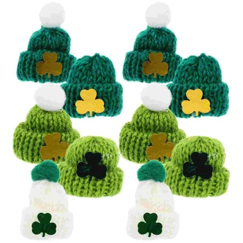 25шт миниатюрных вязаных шапочек Saint Patrick Вязаные шапочки своими руками, аксессуары ко Дню Святого Патрика 3