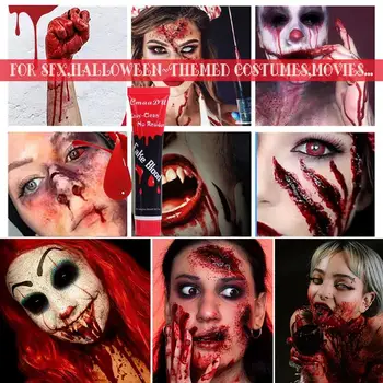 28 мл поддельной пробирки с кровью вампира на Хэллоуин, клей для сценической крови, поддельная кровь для костюма зомби, вампира и монстра на Хэллоуин, макияж 2