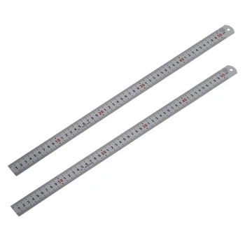 2X Двойные боковые весы, прямая линейка из нержавеющей стали, измерительный инструмент 50 см