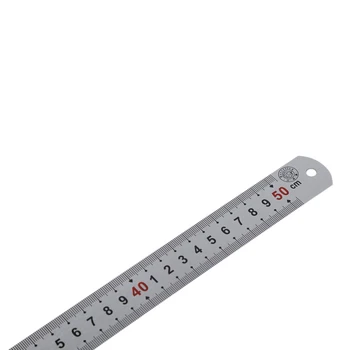 2X Двойные боковые весы, прямая линейка из нержавеющей стали, измерительный инструмент 50 см 5