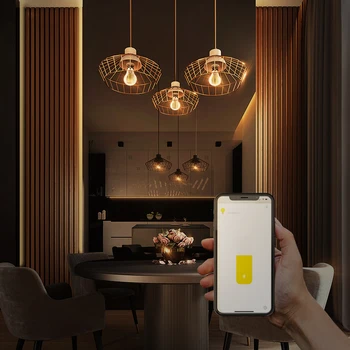 2ШТ Умная лампа накаливания ST64 E27 WiFi светодиодная лампа в стиле ретро приложение CozyLife с регулируемой яркостью Теплый белый Голос Работает с Alexa Google 2
