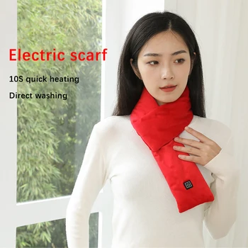 3 Передачи USB Электрический нагревательный шарф Моющаяся грелка для шеи, Нагревающий мужскую шею, Обертывание шеи Флисовым шарфом для женщин на зиму