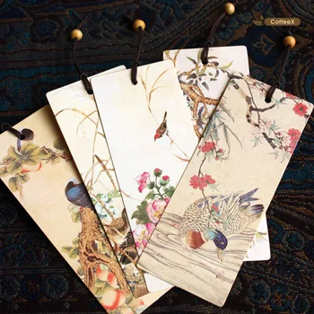 5 листов Элегантной закладки из бисера, китайская живопись, цветы и птицы, подарок-закладка оптом канцелярские принадлежности подарок для учителя