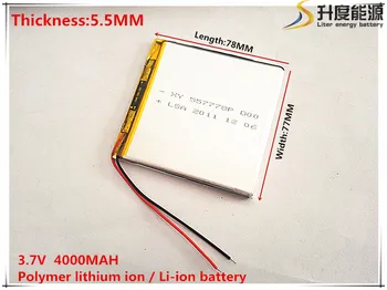 5шт [SD] 3,7 В, 4000 мАч, [557778] Полимерный литий-ионный аккумулятор для ИГРУШЕК, POWER BANK, GPS, mp3, mp4, сотового телефона, динамика 1
