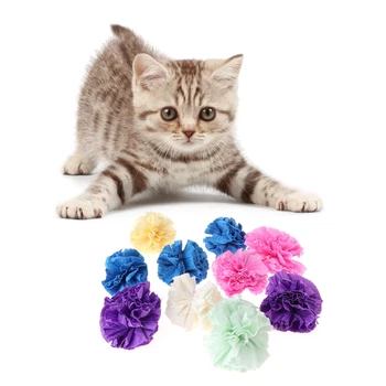 5шт Игрушек для кошек Красочный бумажный шарик Собаки Щенок Котенок Жуют Кусают Интерактивная Забавная игрушка для кошек 0