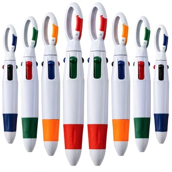 7ШТ, многоцветный кожаный чехол, 4-цветная альпинистская пряжка, пластиковая многоцветная шариковая ручка, матовая ручка с нейтральной водой.