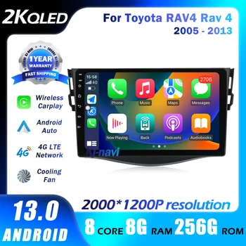 Android 13 Автомагнитола для Toyota RAV4 Rav 4 2005-2013 WIFI IPS Сенсорный Экран 9 