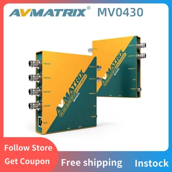AVMATRIX MV0430 3G-SDI Quad Split Multiviewer для SDI-монитора с возможностью выбора 11 выходных форматов и простым управлением DIP-переключателями