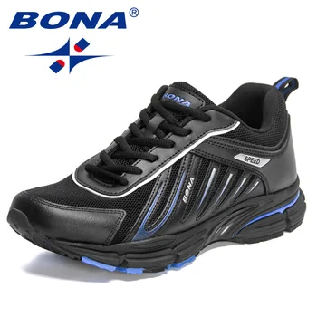 BONA 2023 новые дизайнеры, мужские кроссовки из экшн-кожи, высококачественная спортивная обувь на массивной платформе, дышащая для прогулок на свежем воздухе.