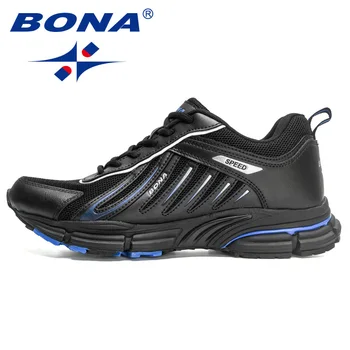 BONA 2023 новые дизайнеры, мужские кроссовки из экшн-кожи, высококачественная спортивная обувь на массивной платформе, дышащая для прогулок на свежем воздухе. 3
