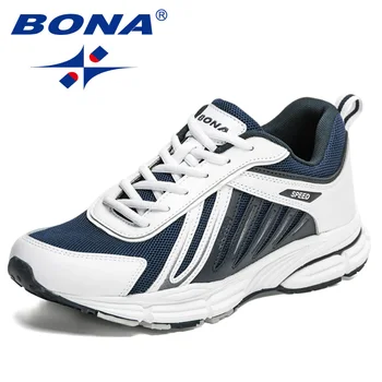 BONA 2023 новые дизайнеры, мужские кроссовки из экшн-кожи, высококачественная спортивная обувь на массивной платформе, дышащая для прогулок на свежем воздухе. 5