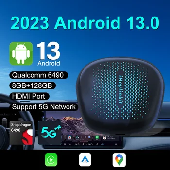 Carplay Ai Box Android 13 Беспроводной Android Auto 5G QCM6490 8-ядерный 8 + 128G HD-Выход 4G LTE GPS для OEM-проводного Apple Carplay 0