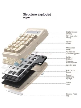 Dareu Z19 Беспроводная механическая клавиатура, Цифровая клавиатура, Мини-калькулятор 2 В 1, Bluetooth, Игровая клавиатура на заказ, Эргономика ноутбука 4