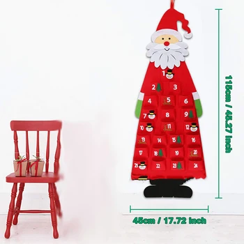 DIY Войлочный Адвент-календарь из ткани Рождественский Подвесной кулон Украшения Санта-Клауса Адвент-календарь Рождественское украшение для дома 3