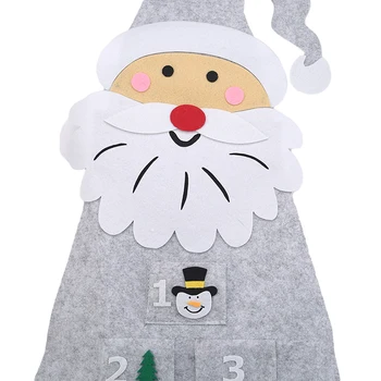 DIY Войлочный Адвент-календарь из ткани Рождественский Подвесной кулон Украшения Санта-Клауса Адвент-календарь Рождественское украшение для дома 5