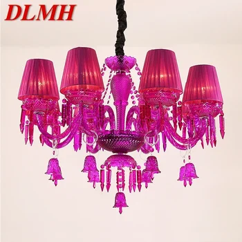 DLMH, Подвесной светильник в европейском стиле, Фиолетовая свеча, Роскошная люстра для гостиной, ресторана, спальни, магазина одежды.