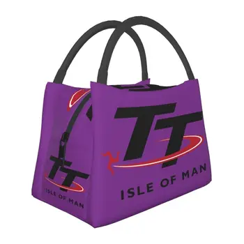 Isle Of Man TT Races Утепленная сумка для ланча для женщин, Портативный мотоциклетный спортивный термоохладитель, Коробка для Бенто, для пляжа, кемпинга, путешествий