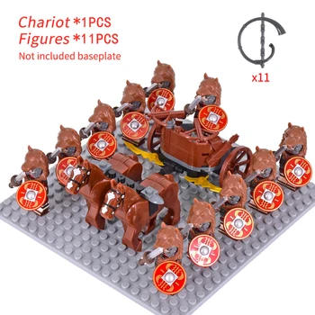 MOC Средневековая Римская колесница, фигурки замка Сигнифер, римские солдаты, боевой конь, военные строительные блоки, Кирпичи, игрушка для детей, Рождественский подарок
