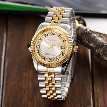 Montre Homme Роскошные часы Ice Out с бриллиантами, мужские золотые часы, модные деловые кварцевые наручные часы с ремешком из нержавеющей стали, мужские