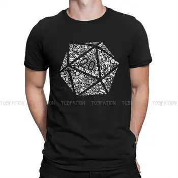 Mosaic D20 Мужская футболка DnD Game Топы с круглым вырезом из 100% хлопка, футболка с юмором, идея подарка высшего качества 0
