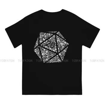 Mosaic D20 Мужская футболка DnD Game Топы с круглым вырезом из 100% хлопка, футболка с юмором, идея подарка высшего качества 1