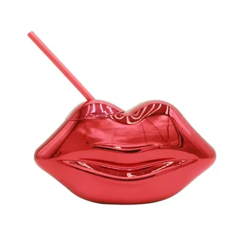 New lips Red lips стакан для воды из гальванического пластика, стаканчик для питья, бокал для вина, напитки в форме бара на День Святого Валентина 0