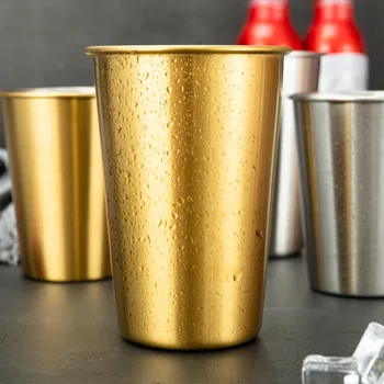 Nordic Ins Simple Metal Wind Цвет нержавеющей стали 304 Позолоченная чашка для пивоварни Медь Титан Золотая чашка 2