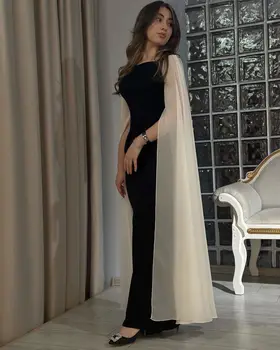 Oisslec, Черные платья для выпускного вечера, Саудовская Аравия, Женская одежда с длинными рукавами, вечеринка, Контрастное Цветное Свадебное платье для гостей.