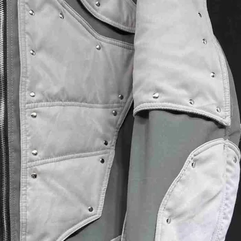 PFHQ Осенние мужские шикарные хлопчатобумажные куртки в стиле пэчворк, контрастный цвет, индивидуальность, высококачественное уличное пальто в стиле хип-хоп с подкладкой, крутое пальто 21F1252 5
